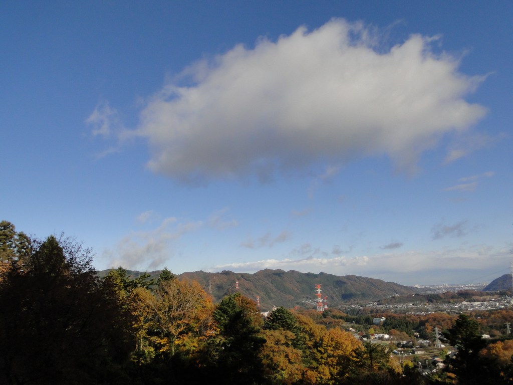 The Takao range seen from the temple